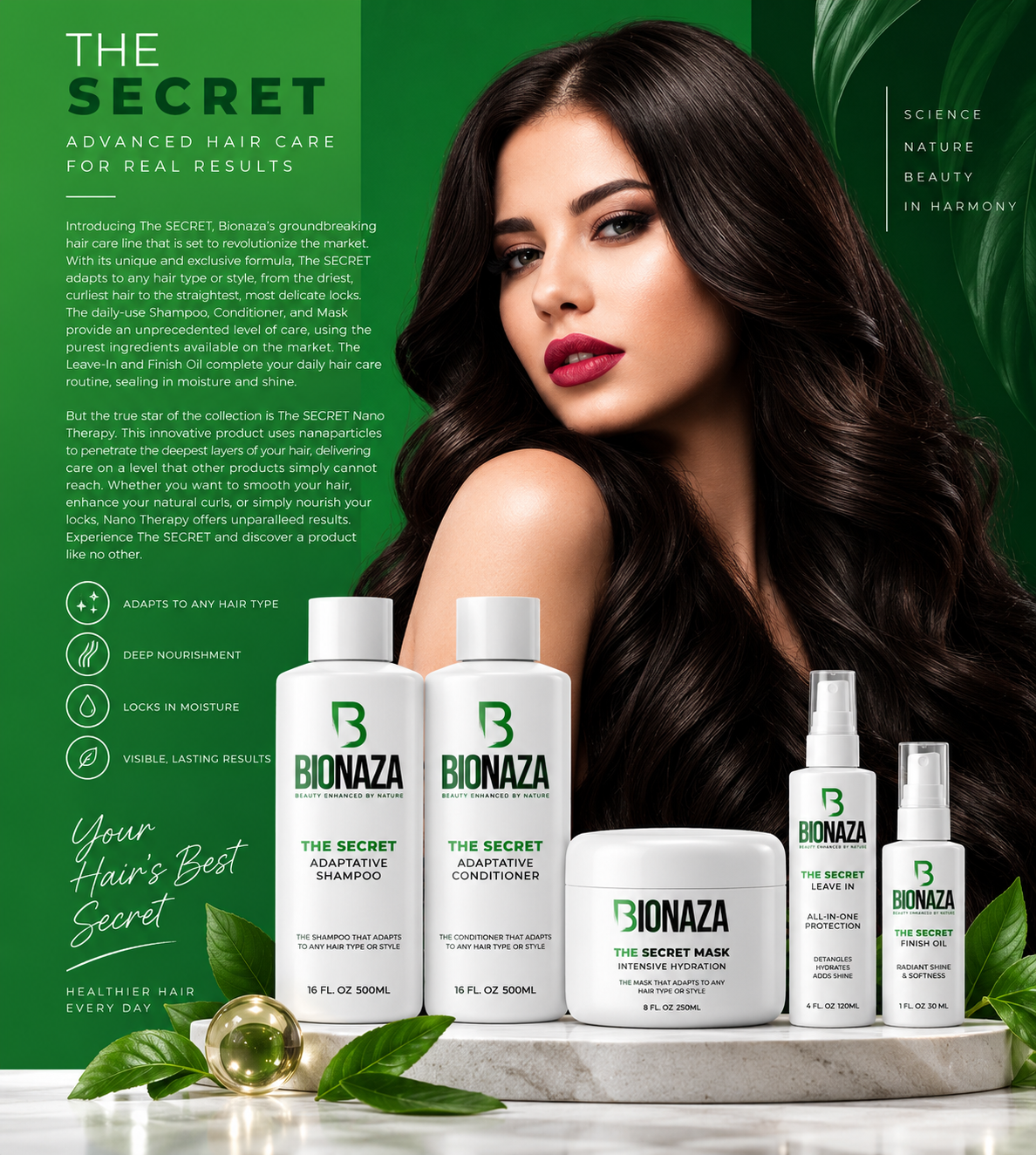 THE SECRET Adapts to Any Hair Innovative Therapy Complete Full 5 Set